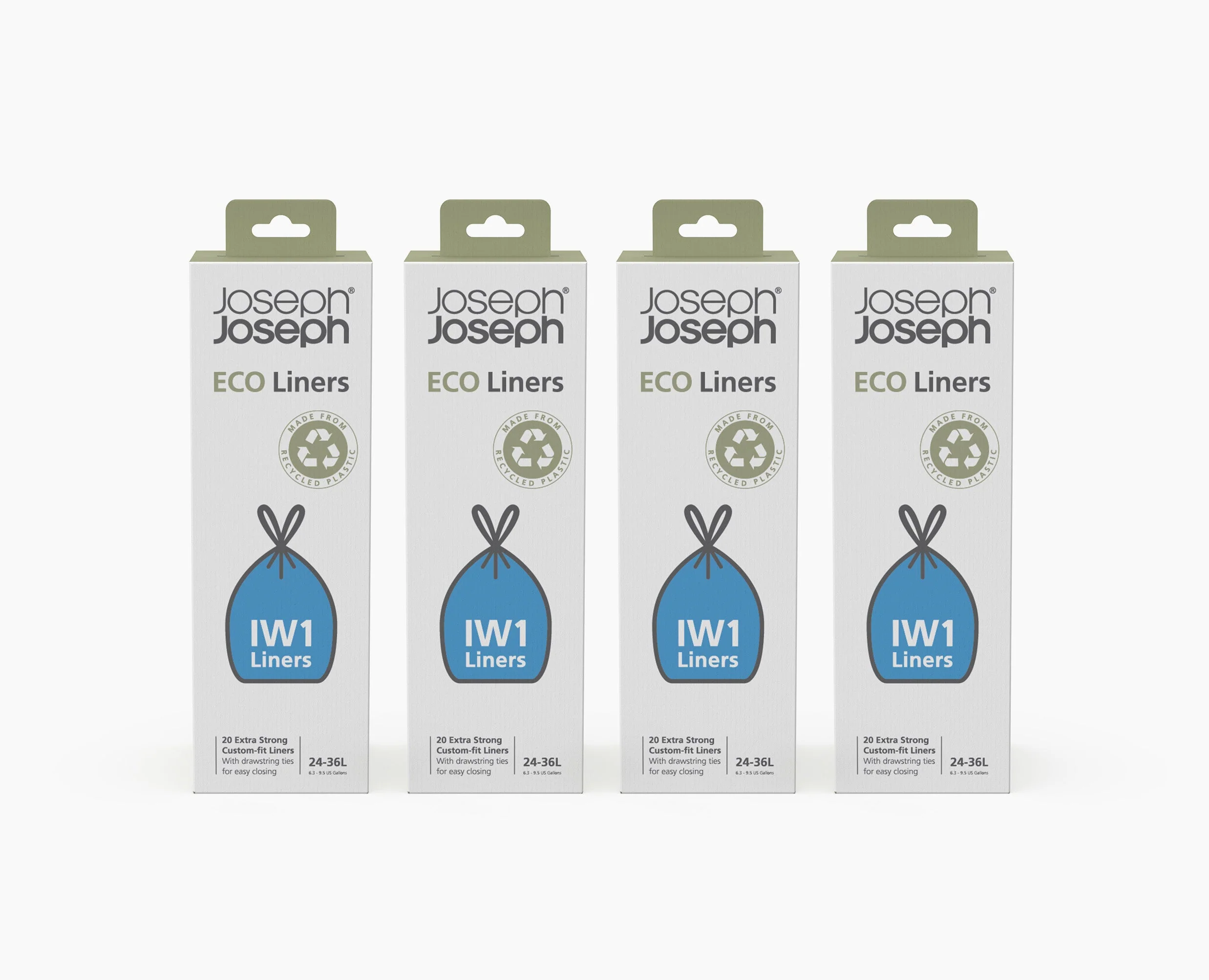 IW1 24-36L Grey Recycled Bin Liners - 4 pack