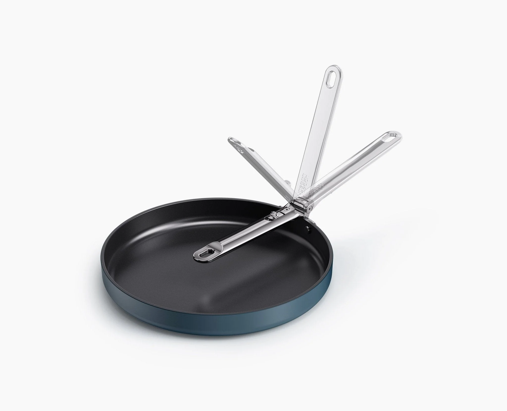 Space Folding Handle Non-Stick 28cm Blue Shallow Frying Pan