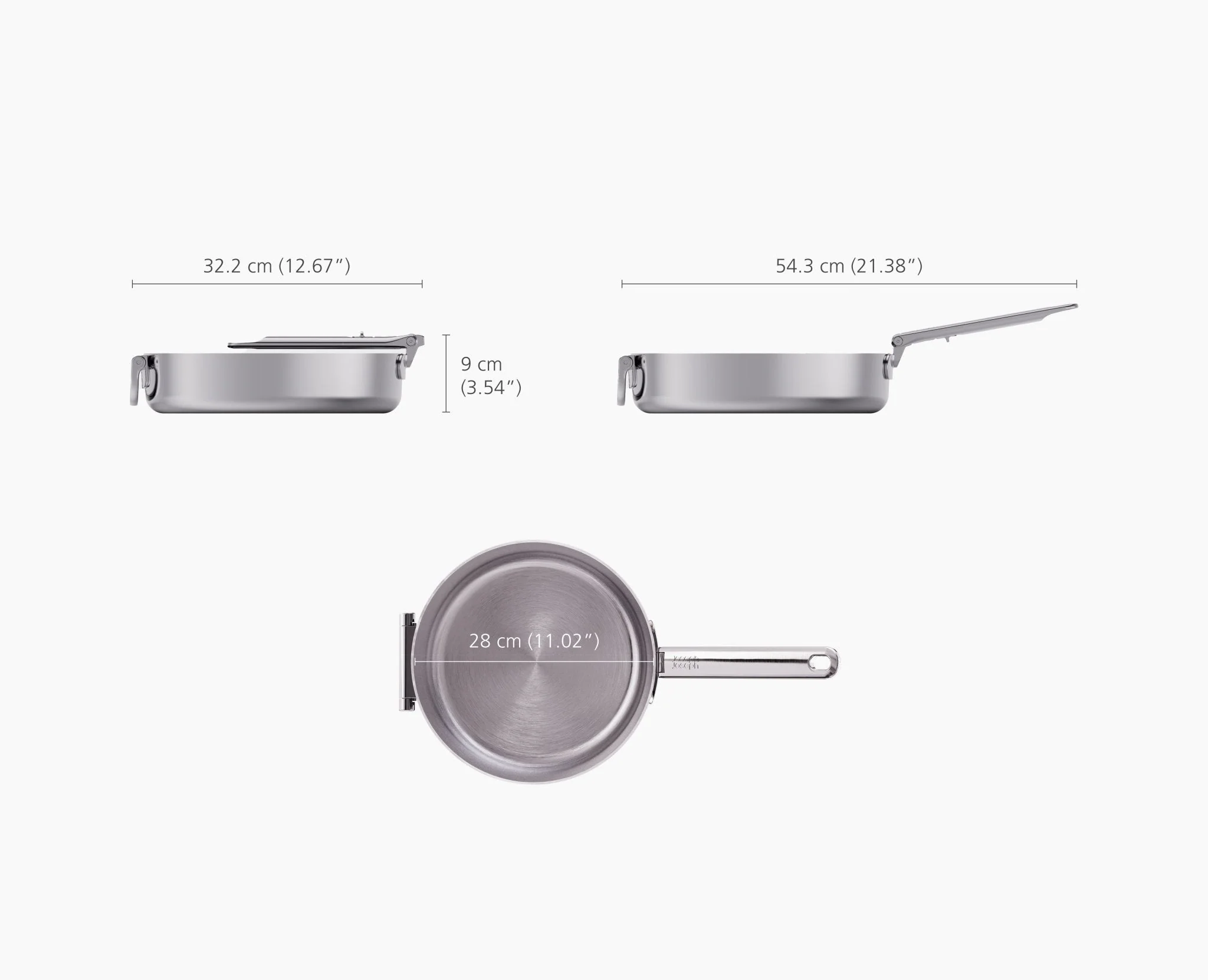 Space Steel Folding Handle 28cm Saute Pan & Lid - Image 7